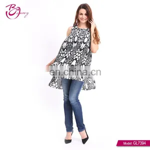 Black And White Latest Design Plain Chiffon Brand Classy Dress thumbnail-1