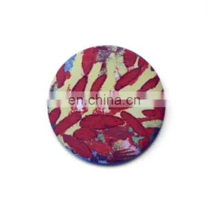Hot Selling Floral Printing Fabric Covered Pocket Mirror thumbnail-2