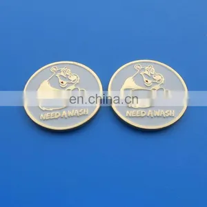 Polar Bear Mascot Need a Wash Logo White Color Enamel Souvenir Coin thumbnail-1