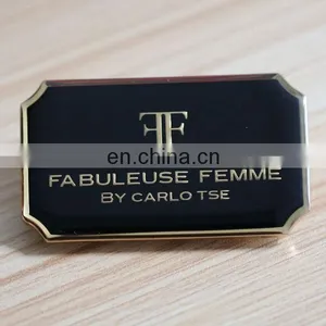 Label Shaped Custom Metal Logo for Handbags thumbnail-1