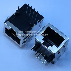 SI-60002-F YKJD-8209NL 1 Port Through Hole 100 Base-T Tab Down RJ45 Jacks With Magnetics thumbnail-2