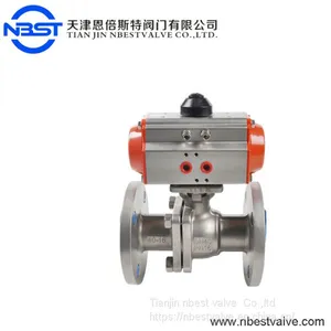 Hot Selling Type High Demand Industrial 2pc Flange Pneumatic SS304 Ball Valve thumbnail-2