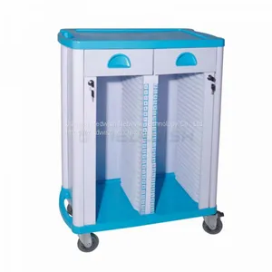 AG-CHT003 Two Drawers Medical ABS File Record Double Rows Hospital Patient Trolley thumbnail-1