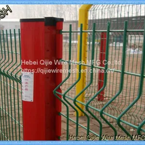Green Vinyl Coated Decorative Welded Wire Mesh 3D Fence Panels for Playground thumbnail-3