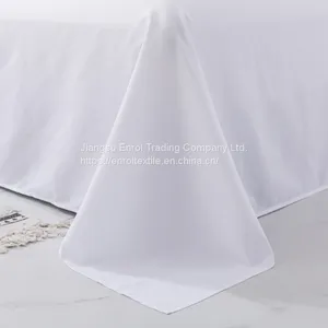 100% Polyester White Bed Sheet for Hotel and Dormitory thumbnail-2