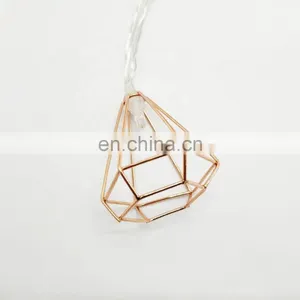 Battery Operated Diamond Shape Fancy Metal String Light For Home Holiday Decoration thumbnail-4