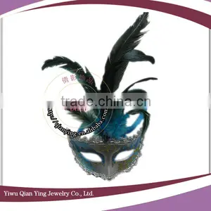 Venetian Masquerade Carnival Mask With Feather thumbnail-6