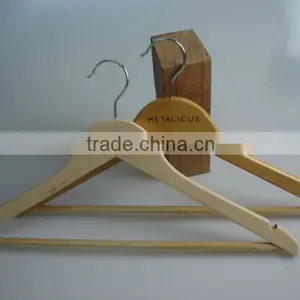 JR061 Cheap Flat Wood Hanger Jacket Coat Hanger thumbnail-1