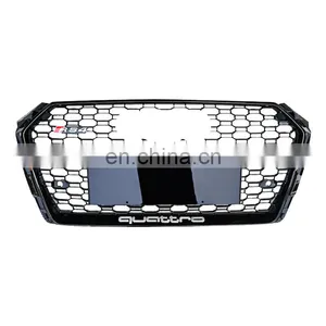 RS4 Carbon Fiber Pattern Grill For Audi A4 B9 S4 Front Bumper Grille High Quality Grill 2017-2019 thumbnail-5