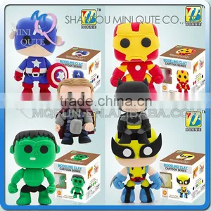 Mini Qute Bonnie 6 Styles Marvel Avenger Super Hero Captain America DIY Cartoon Kids Modeling Clay Plasticine Educational Toy thumbnail-1