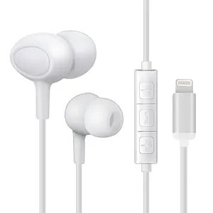 MFi Certified Mobile Phones Accessories New Handfree Earbuds Headphone With Lightning Cable thumbnail-1