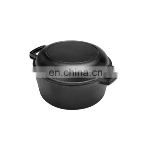 Pre-Seasoned 2 In 1 Cast Iron Double Dutch Oven Domed Skillet Lid thumbnail-4