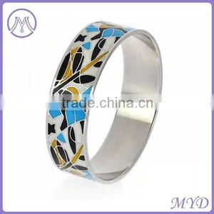 316L Stainless Steel Enamel MultiColor Bangle Bracelet thumbnail-6