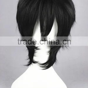 High Quality 35cm Short Straight DuRaRaRa -Orihara Izaya Black Synthetic Anime Wig Cosplay Costume Hair Wig Party Wig thumbnail-3