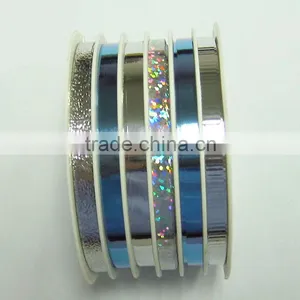 5mm*4m*6 Rolls Metallic Ribbon on White Plastic Stoll for Christmas Decorative Gift Wrapping thumbnail-3