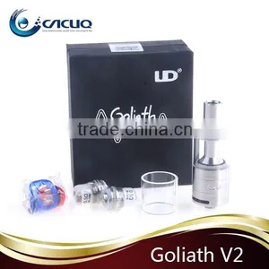Goliath Rta With Glass Tube and Glass Drip Tip Heat Resistant Pyrex Tank Goliath v2 Tank Rebuildable Ceramic Rod Coil Atomize thumbnail-2
