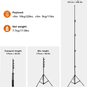 6.3Meter High Carbon Fiber Stand Support Tripod Light Stand Multifunction Stand thumbnail-2