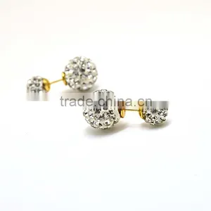 High Quality Jewelry Saudi Gold Jewelry Necklace Double Hoop Crystal Jewelry Set thumbnail-3
