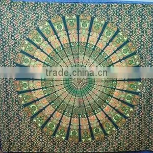 WHOLESALE MANDALA ROUND TAPESTRY WONDERFUL PRINT COTTON BEDSHEET thumbnail-4