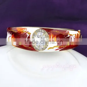Red Enamel Female Fashion Fake Gold Hot Selling Sex Bangle thumbnail-2