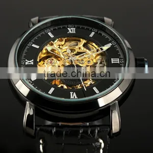 Black Full Automatic Skeleton Watch WM309 thumbnail-3