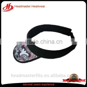 Printed Brim Cheap Funny Black Truck Sun Visor Cap Sun Visor Hat thumbnail-1