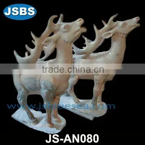Red Natural Marble Carved Garden Beer Statue thumbnail-1