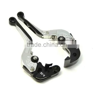 BJ-LS-001 CNC Silver Adjustable Folding Racing Scooter 150fm Brake Clutch Lever thumbnail-5