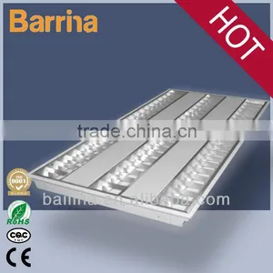 3*28W Fluorescent Office Grille Lamp With Mirror Reflector thumbnail-1