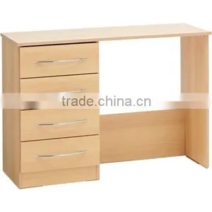 Unfinished Pine Wood Table With 4 Drawer thumbnail-1