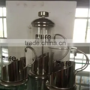 Wholesale Borosilicate Glass Coffee Plunger in Wuxi With Customized Logo thumbnail-1