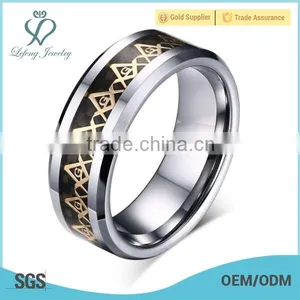 Vintage Logo Engraving Masonic Ring, Generous Masonic Logo Men's Rings thumbnail-1