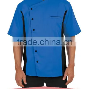 Basic Fit Short Sleeve Chef Coats Studs/ Poly/Cotton Twill Cook Uniform/Kitchen Clothes thumbnail-1