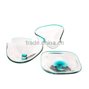 FATION GLASS PLATE SET OF 3 CANDY DISH thumbnail-1