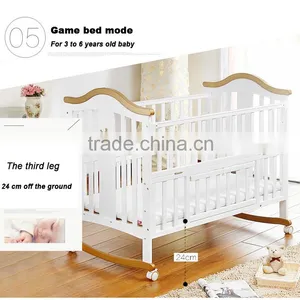 Baby Furniture Wood Children Bed Wooden Baby Cribs Pine Toddler Bed thumbnail-4