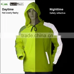 Men's Safety Conscious High Visibility Clothing Reflective Hoody thumbnail-1