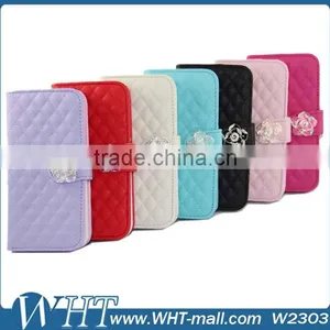 Factory Price Bling Bling Diamond Leather Cover for HTC One 2 M8, for HTC One 2 M8 Mobile Phone Case thumbnail-1