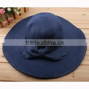 Wholesale Fashion Straw Hats With Bow Tie Decoration for Summer Hat for Lady&women thumbnail-1
