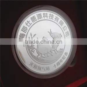 Newly Chinese Company Listing Using Commemorative AG 999 Silver Coin With Luxury MDF Wooden Box thumbnail-4