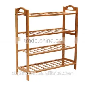 Pure Nature Bamboo Handmade Shoe Rack,Bamboo 4-tiers Shoe Rack for Shoes Showroom thumbnail-3