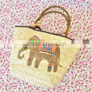 New Design Striped Tote Bag for Women Made of Paper Straw Fabric Ladies Handbag thumbnail-1