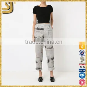 Fashion New Style Lady Pants Waisted Cropped Pants thumbnail-2