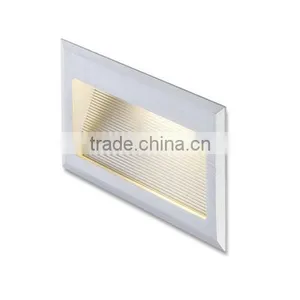 Rectangle Brushed Silver Led Step Light Recessed Wall thumbnail-5