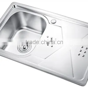 SC-129 China Supplier Most Hotsale Single Bowl Stainless Steel Sink With Drain Board thumbnail-6