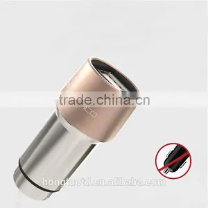 Universal Promotional High Quality Metal Car Quick Charger With Dual 2 Cable Usb thumbnail-1