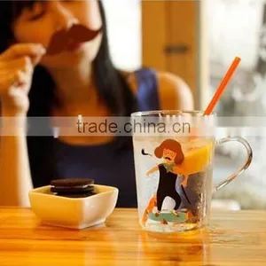 Handle Glass Cup Mug Clear Glass Coffee Mug thumbnail-2