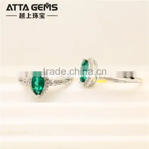 Created Marquise Shape Emerald 925 Silver Ring Price thumbnail-3