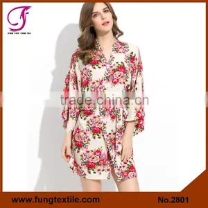 FUNG 2802 Women Floral Wholesale Cotton Robe thumbnail-2
