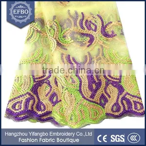 Top Selling Softextile Embroidery Lace Fabric George for Wedding Dress thumbnail-1