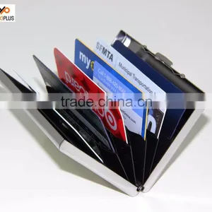 Luckiplus Inventory RFID Blocking Aluminum Credit Card Holder for Men & Women, Cool Slim Metal Busin Dark Grey thumbnail-3